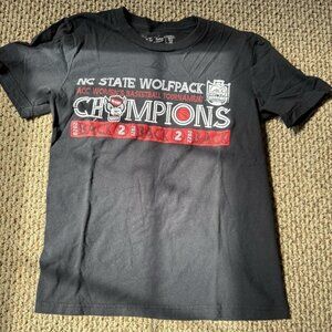 Black and Red NC State Wolfpack women’s 2020-2022 championships cotton t-shirt